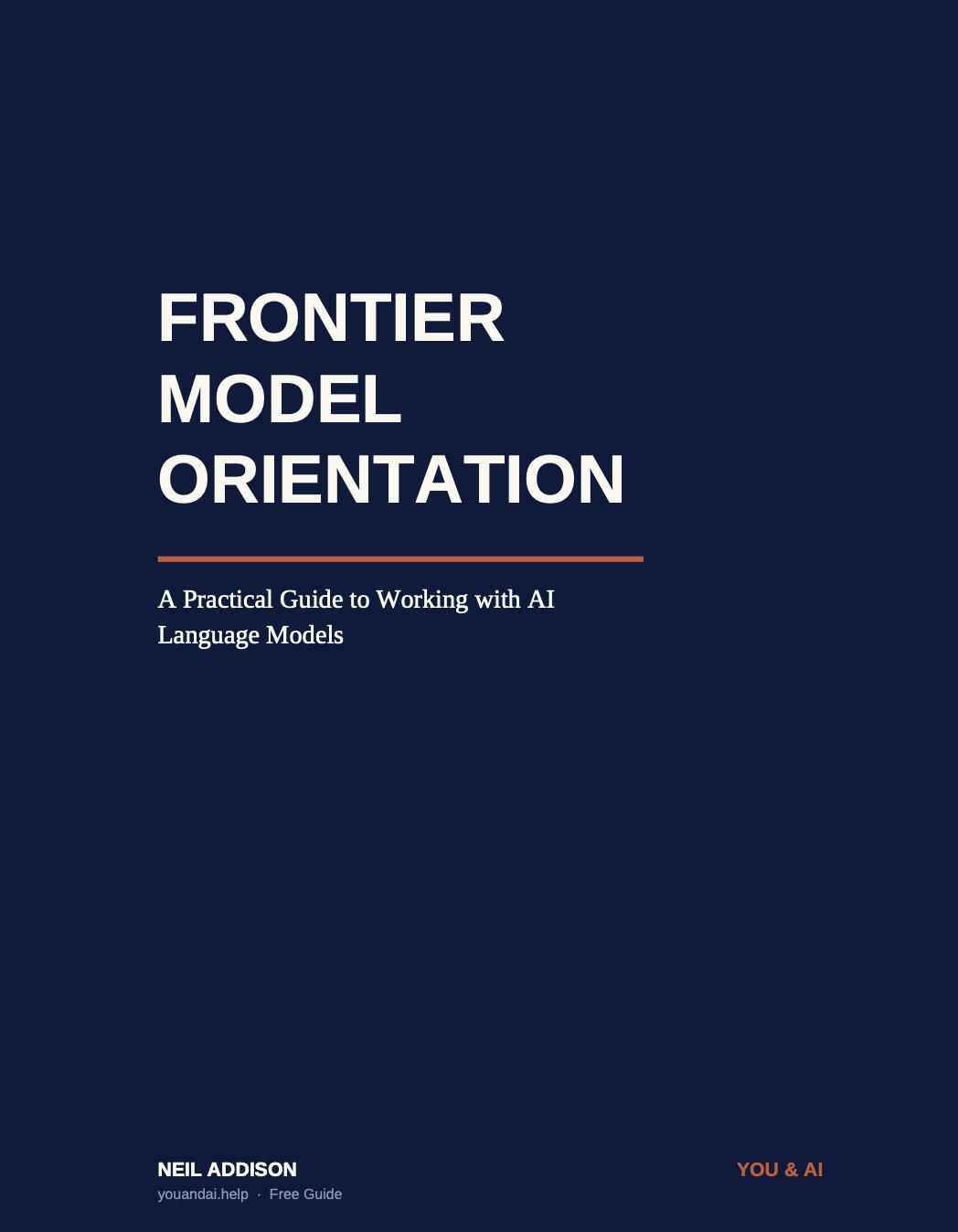 Cover of Frontier Model Orientation guide